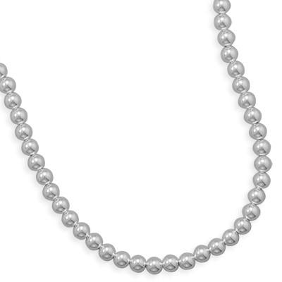 8mm Sterling Silver Bead Strand
