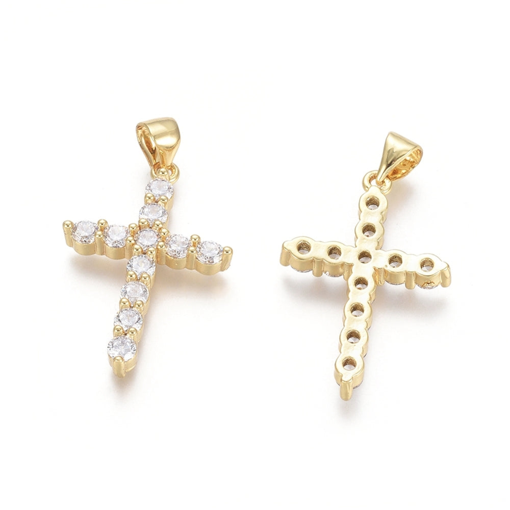 Cubic Zirconia Gold Cross