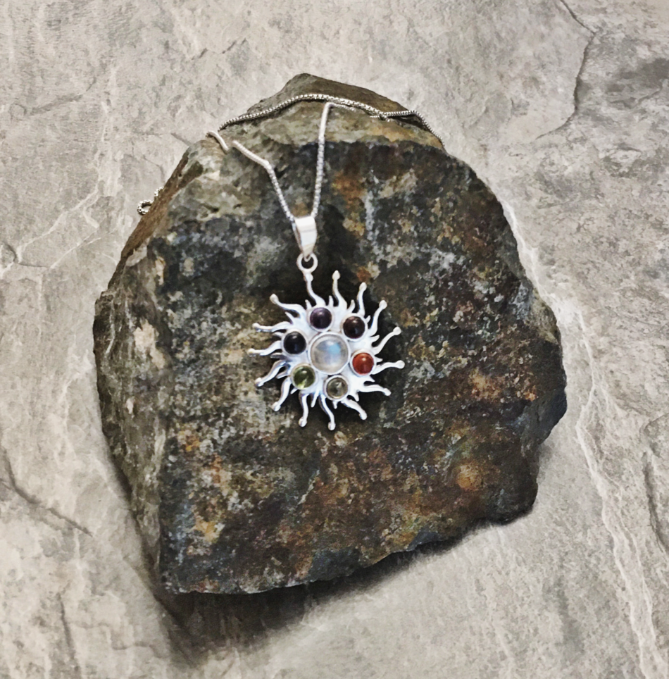 Sun Chakra Sterling Silver Pendant