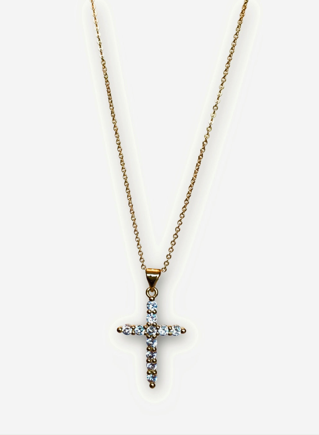 Cubic Zirconia Gold Cross