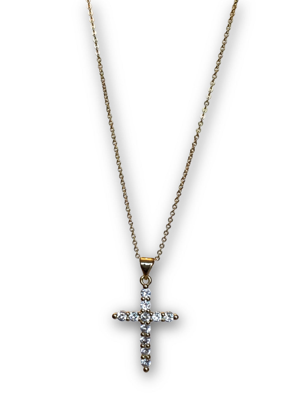 Cubic Zirconia Gold Cross