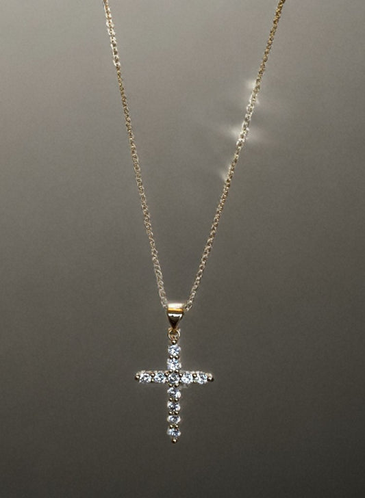Cubic Zirconia Gold Cross