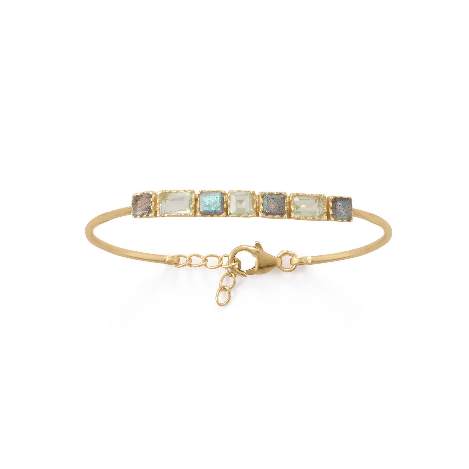 14 Karat Gold Plated Labradorite and Prasiolite Bracelet