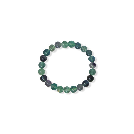 8mm Round Fluorite Stretch Bracelet