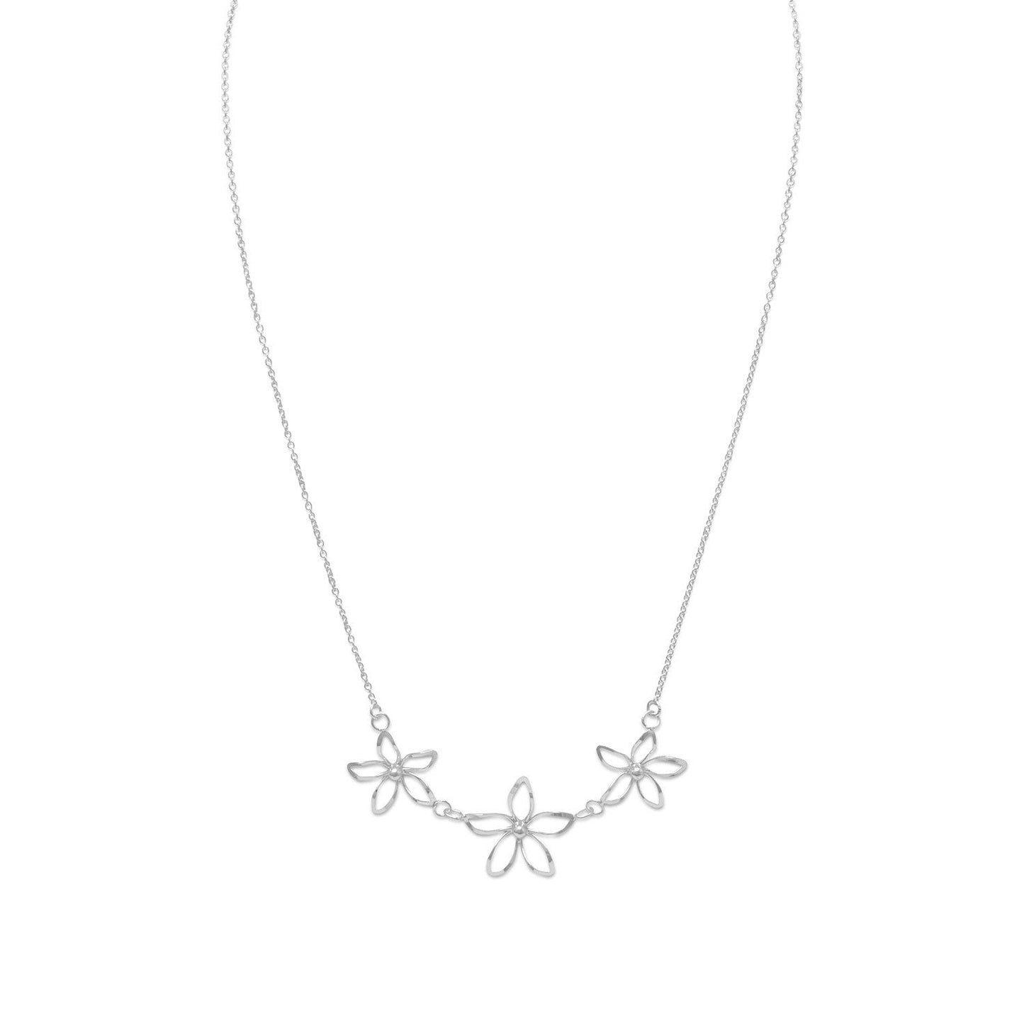 18" Diamond Cut Flower Necklace