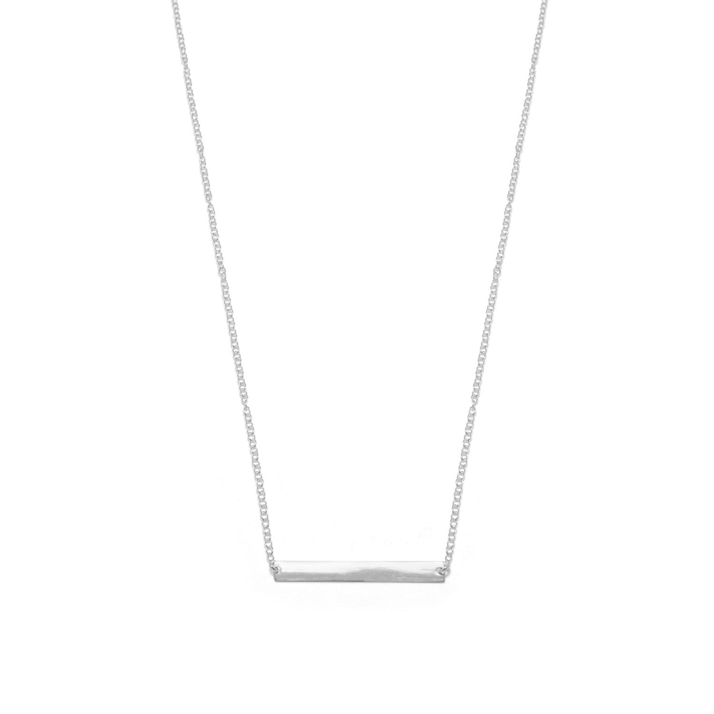 16" + 2" Thin Bar Nameplate Necklace