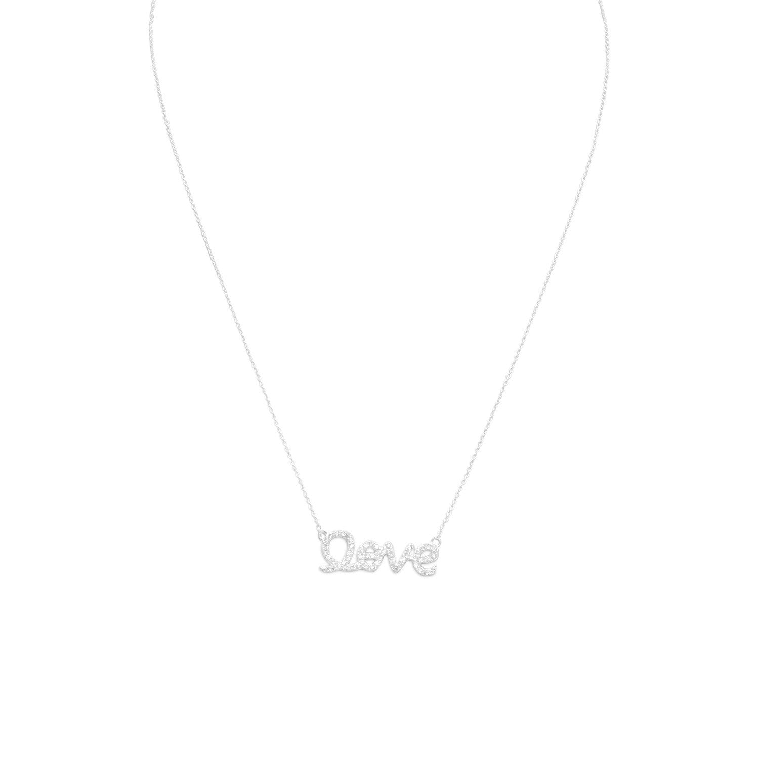 16" CZ "love" Necklace