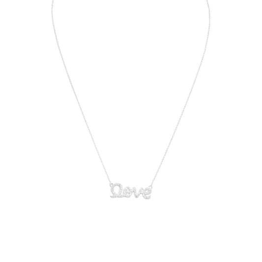 16" CZ "love" Necklace