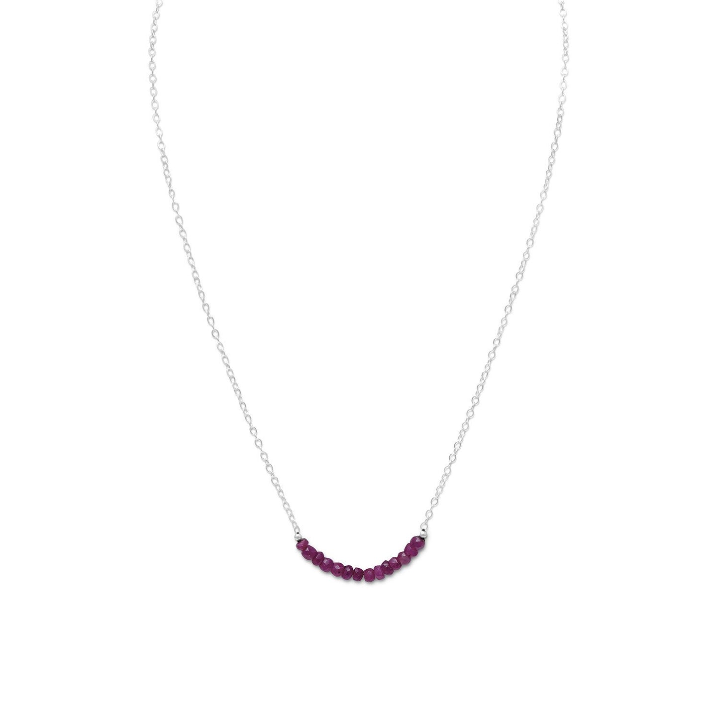 Faceted Corundum Bead Necklace - July Birthstone