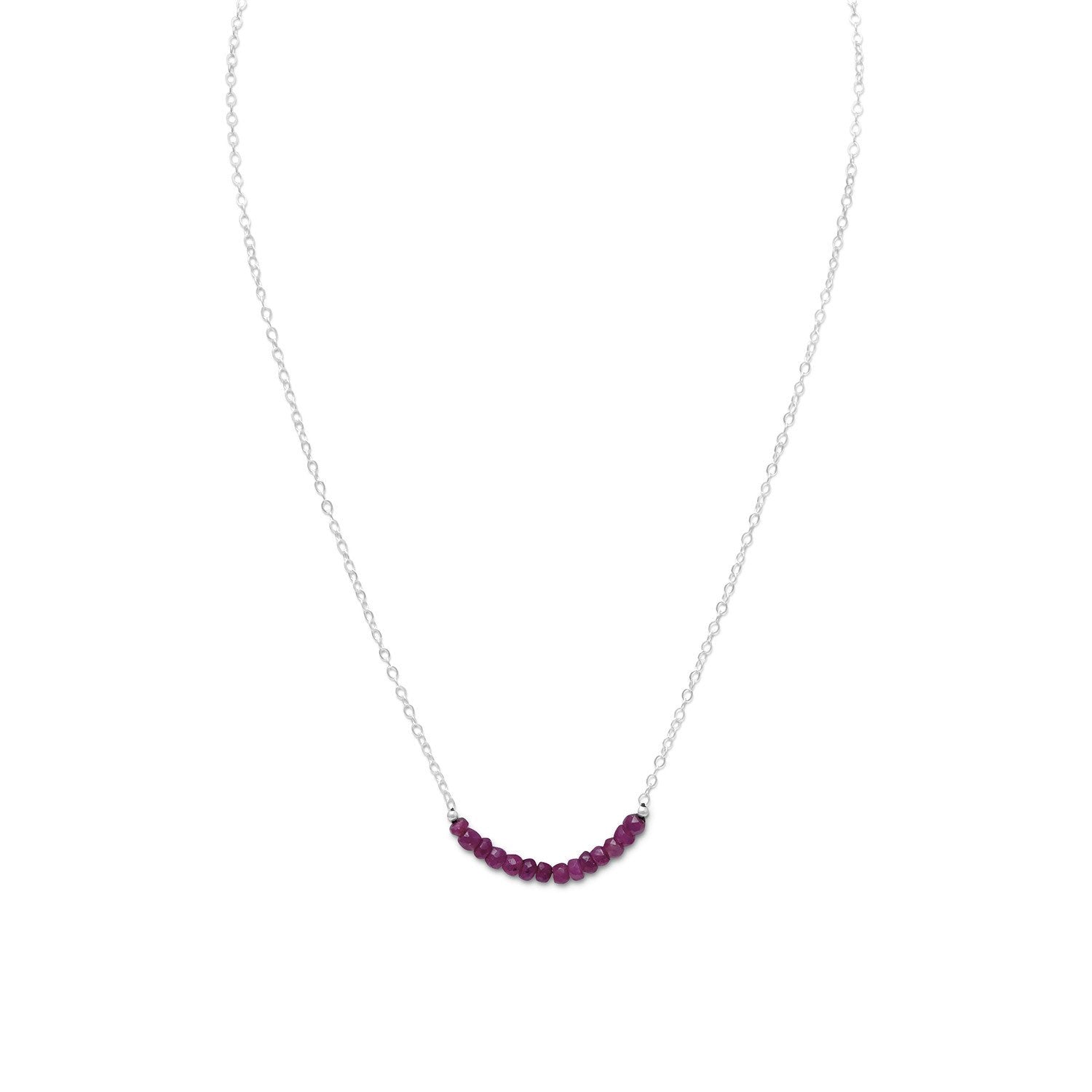 Faceted Corundum Bead Necklace - July Birthstone