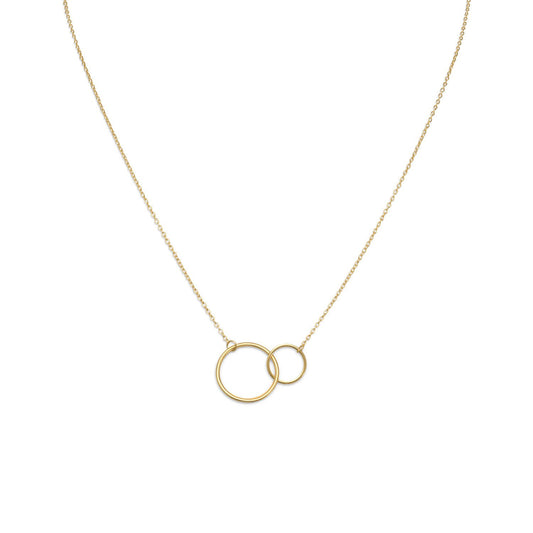 16" + 2" 14 Karat Gold Plated Circle Link Necklace