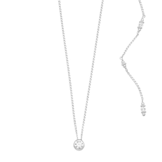 Elegant CZ and Crystal Back Drop Necklace