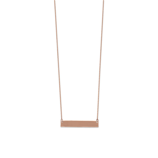 14 Karat Rose Gold Engravable Bar Necklace