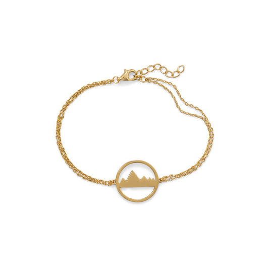 Peak of Fashion! 6.5"+1 Gold Plated Mountain Range Bracelet