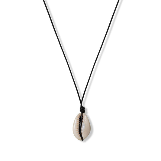 Cowrie and Leather Choker Necklace