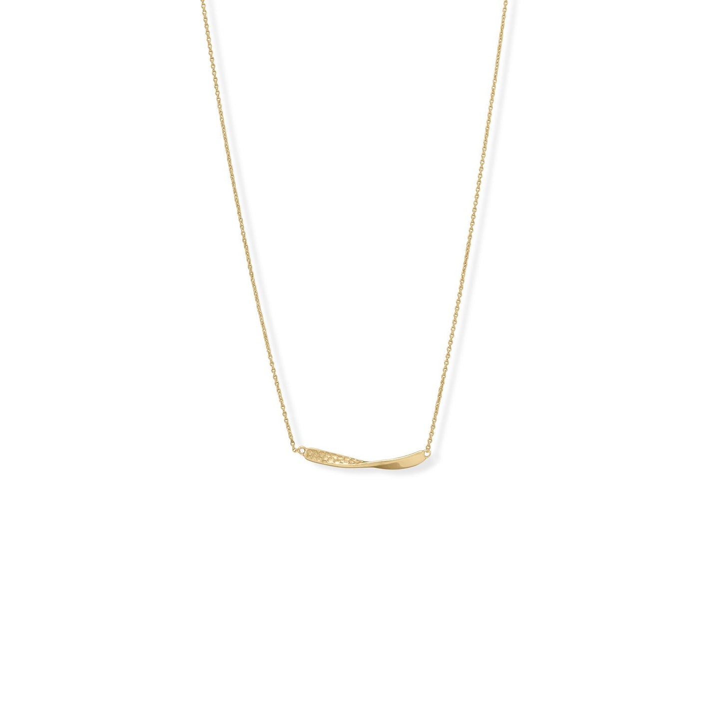 16" + 2" 1/2 Twist Textured Bar Necklace