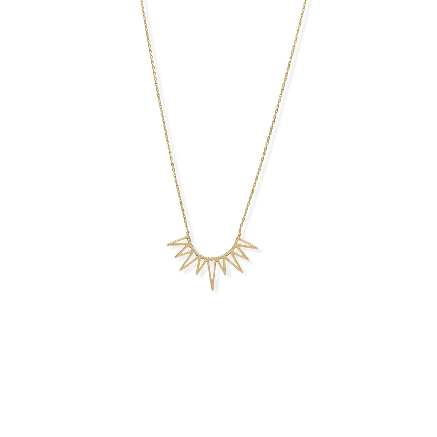 Rise and Shine! 16" + 2" 14 Karat Gold Plated Beaded Sun Necklace