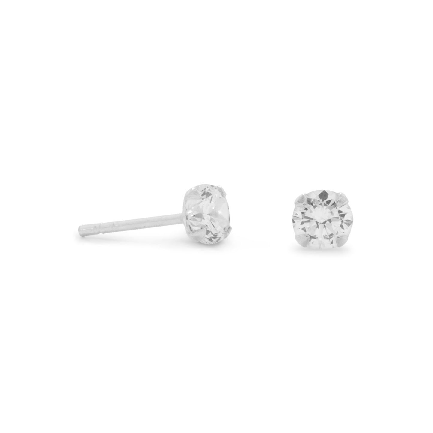 4mm CZ Stud Earrings