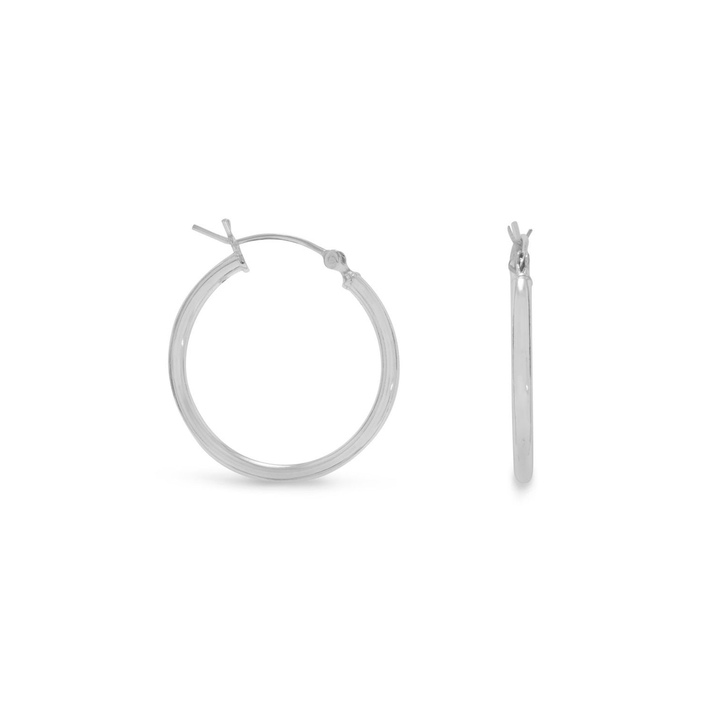 2mm x 24mm Hoop Earrings with Click