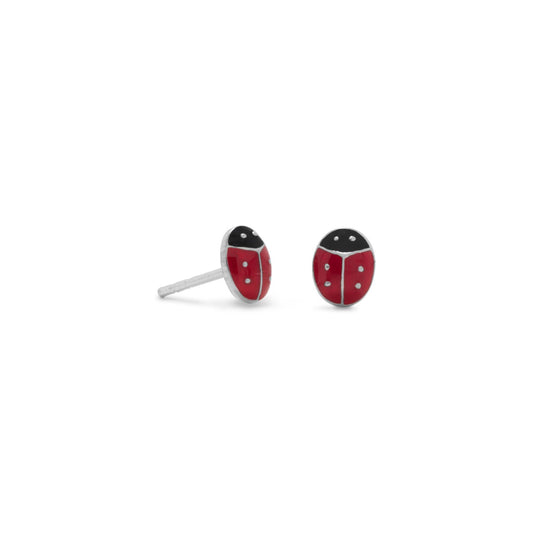 Enamel Ladybug Post Earrings