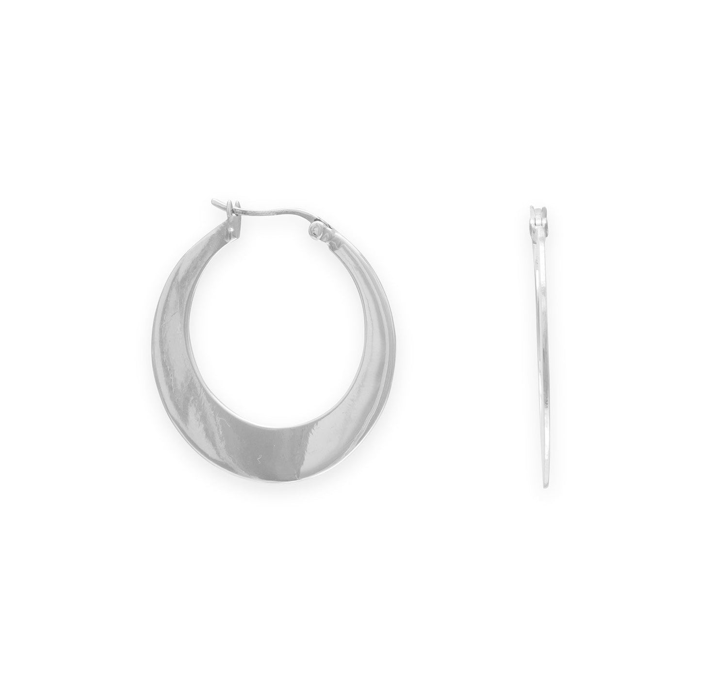 Polished Flat Hoop Earrings