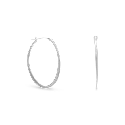 Graduated Flat Oval Hoop Earrings