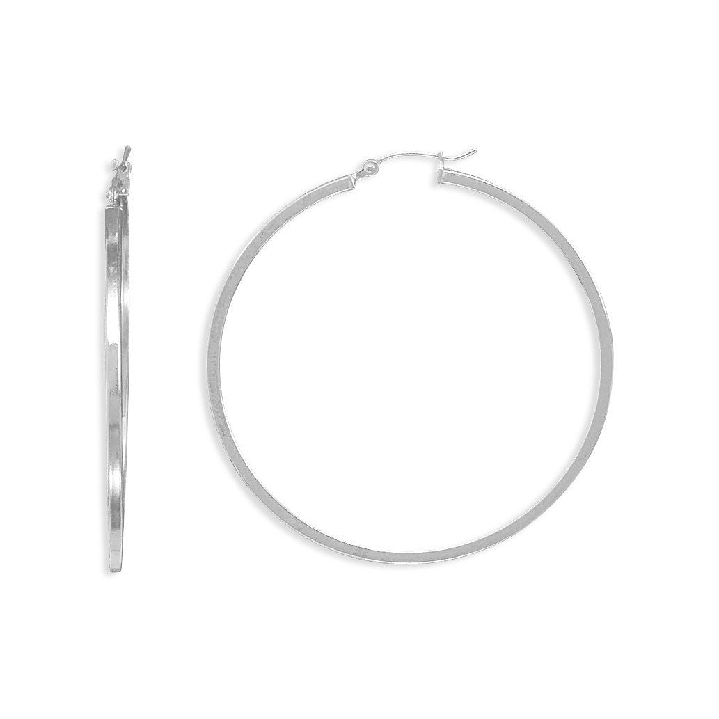 2mm x 50mm Square Hoop Earrings