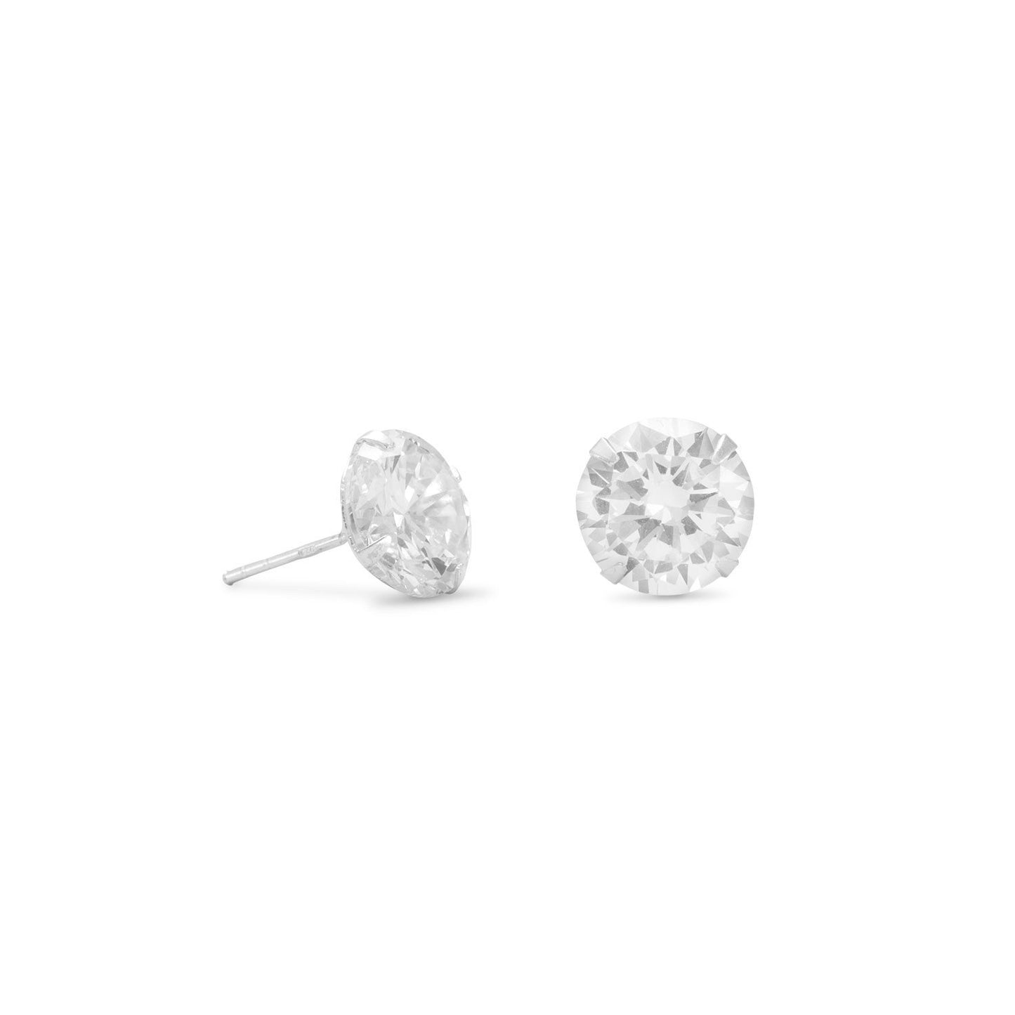 10mm Clear CZ Stud Earrings