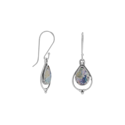 Pear Shape Roman Glass Earrings