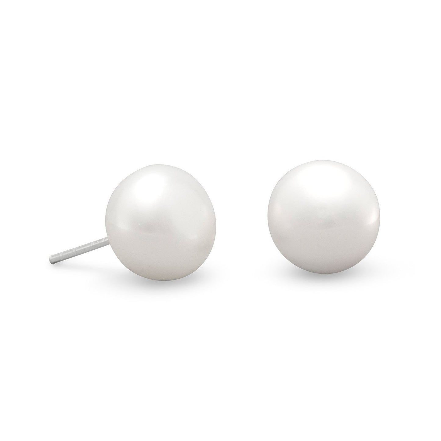 White Cultured Freshwater Pearl Stud Earrings