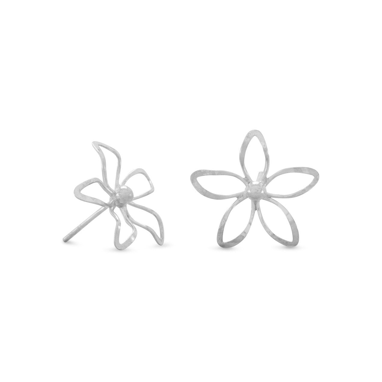 Diamond Cut Flower Post Earrings