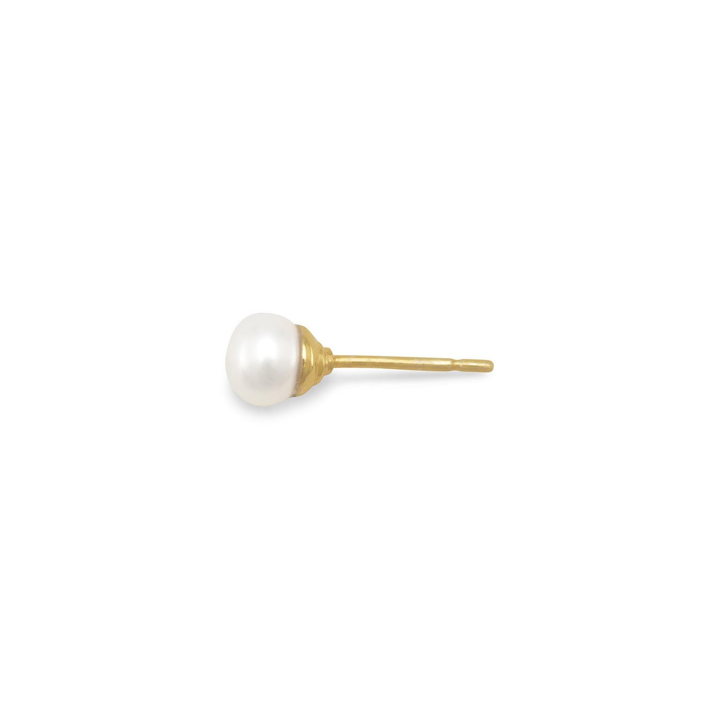 14 Karat Gold Plated Cultured Freshwater Pearl Stud Earrings