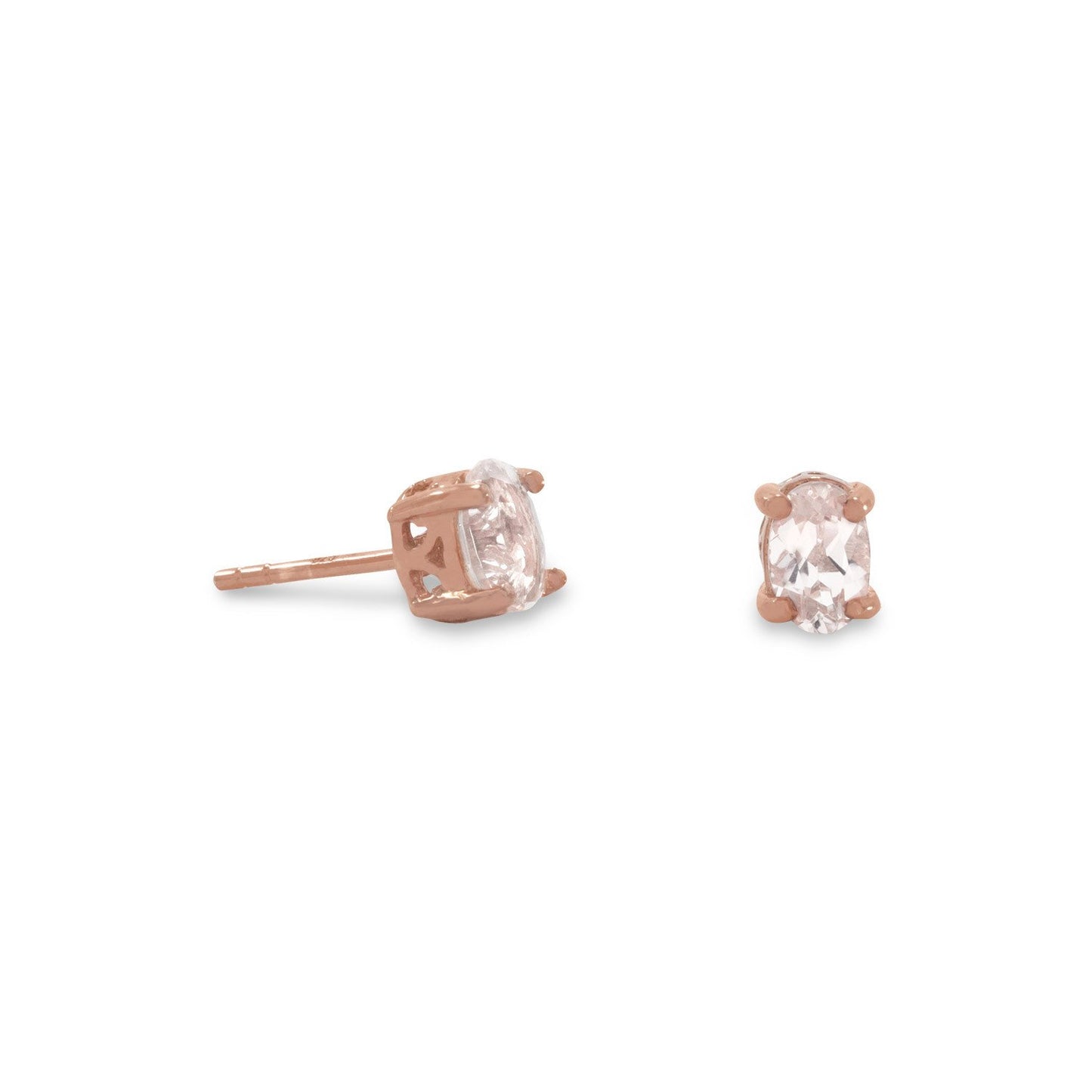 14 Karat Rose Gold Plated Morganite Earrings