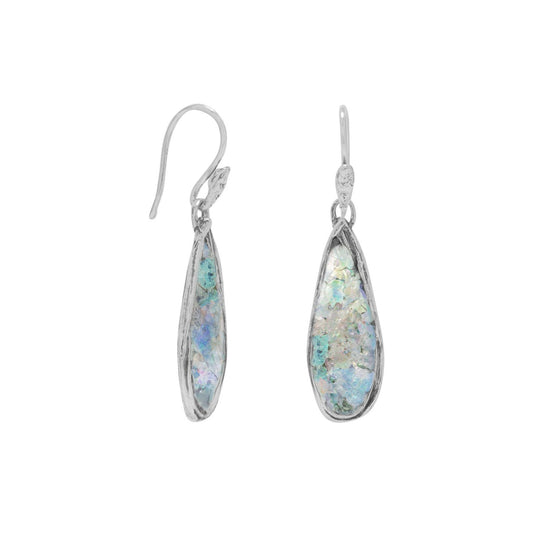 Ancient Roman Glass Pear Drop Earrings