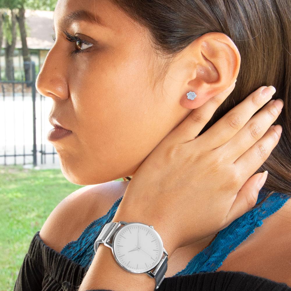 Silver Men's Mesh Magnetic Fashion Watch