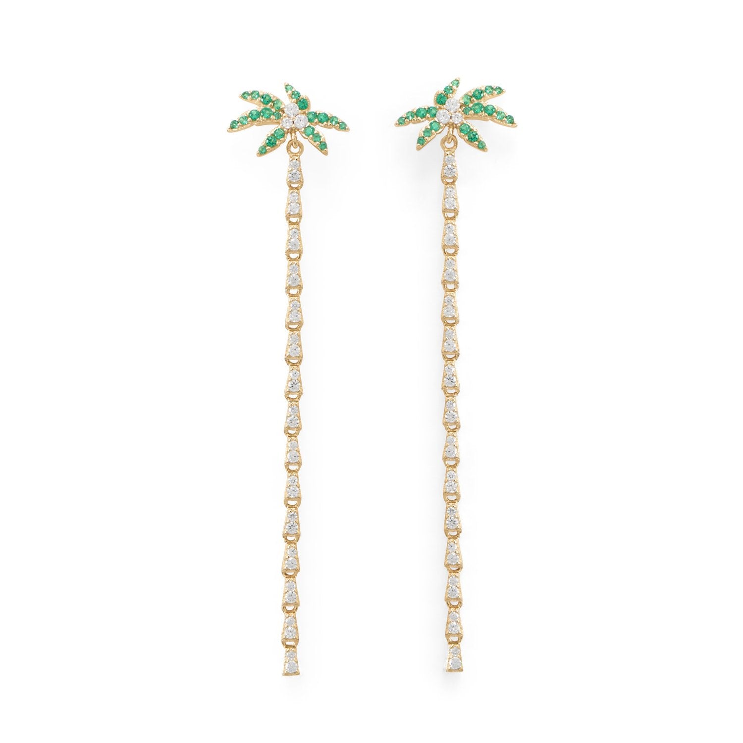 Coconut Palm Tree Gold Plated Earrings