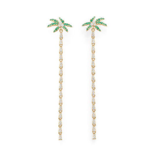 Coconut Palm Tree Gold Plated Earrings