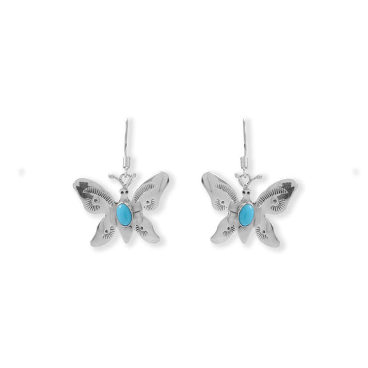 Bold and Beautiful! Navajo Turquoise Butterfly Earrings