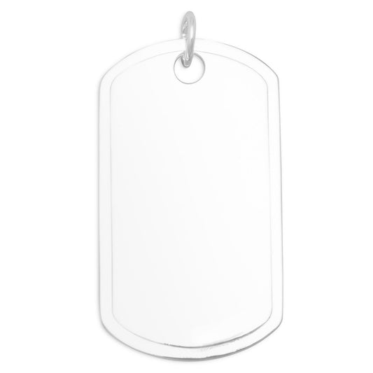 Sterling Silver Dog Tag Pendant