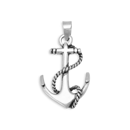 Oxidized Anchor Pendant