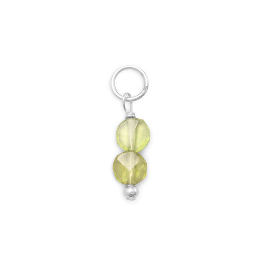 Peridot Coin Bead Charm - August Birthstone