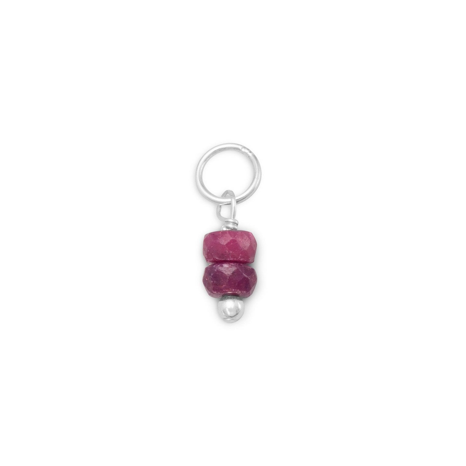 Corundum Rondell Charm - July Birthstone