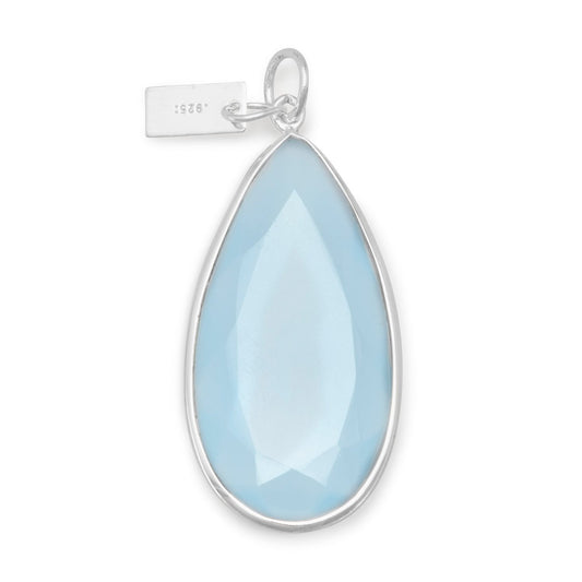 Blue Chalcedony Pear Shape Pendant