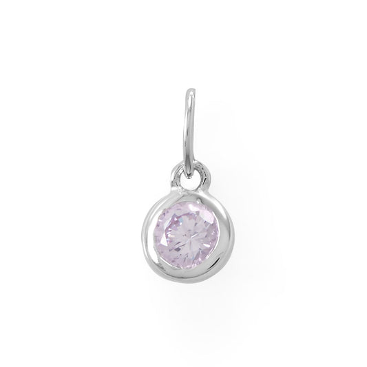 Round CZ June Birthstone Charm