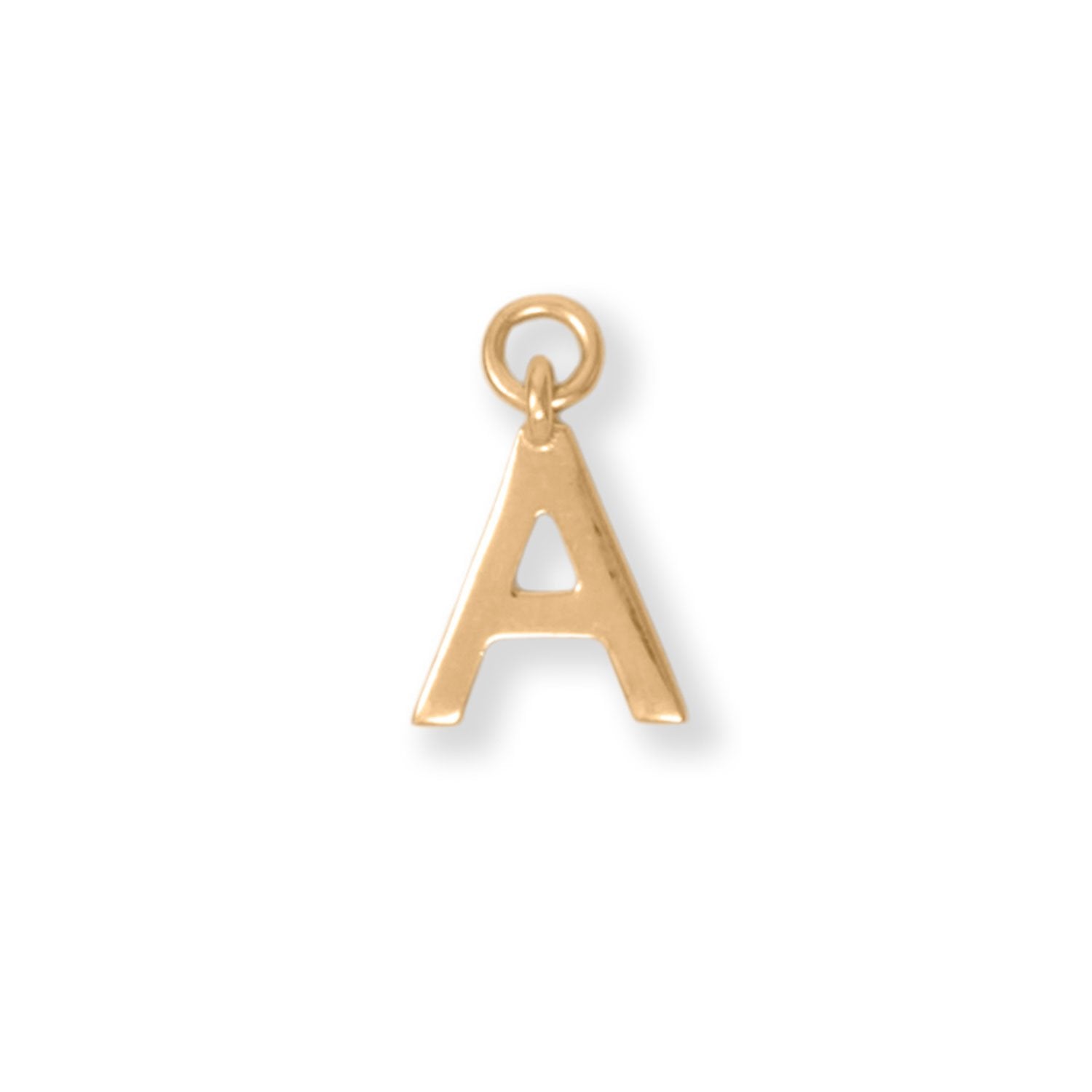 14 Karat Gold Plated Polished "A" Charm