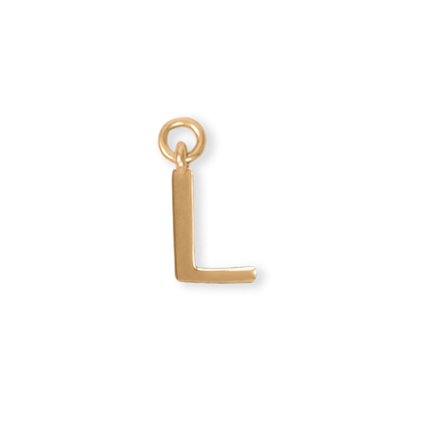 14 Karat Gold Plated Polished "L" Charm