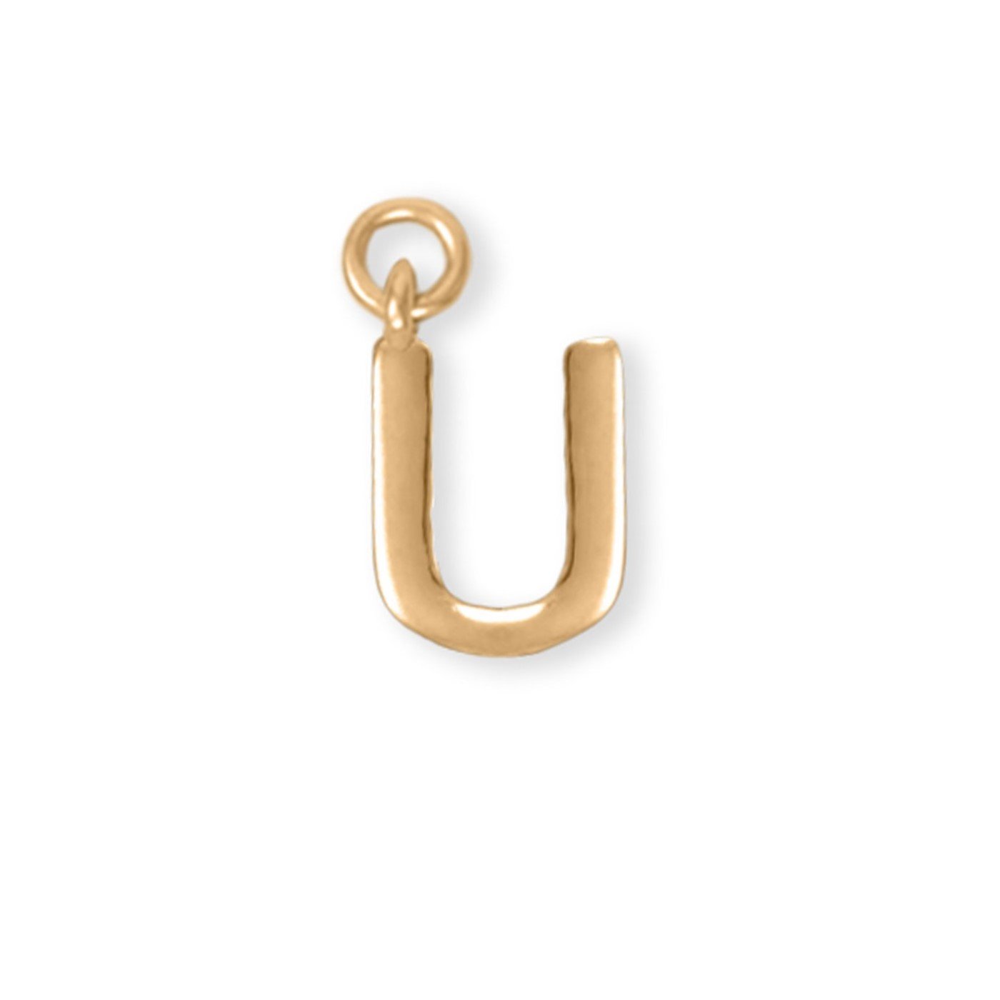 14 Karat Gold Plated Polished "U" Charm