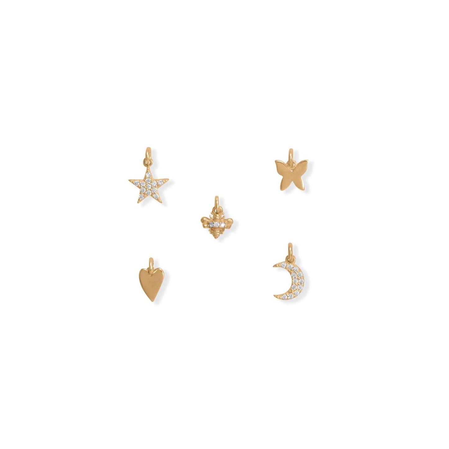 14 Karat Gold Plated "Trendy" Charm Set