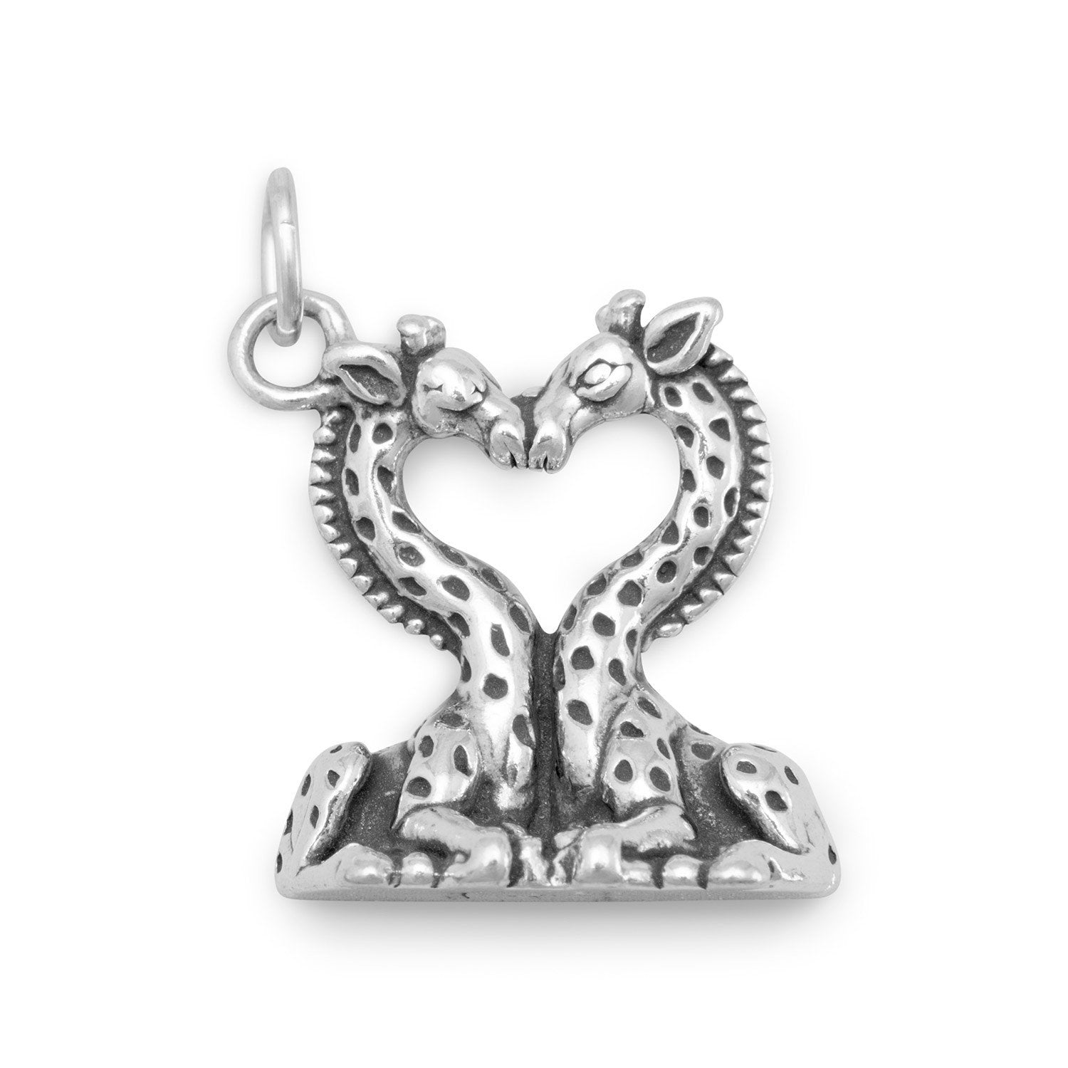 "I LONG For You" Heart Shaped Giraffes Charm