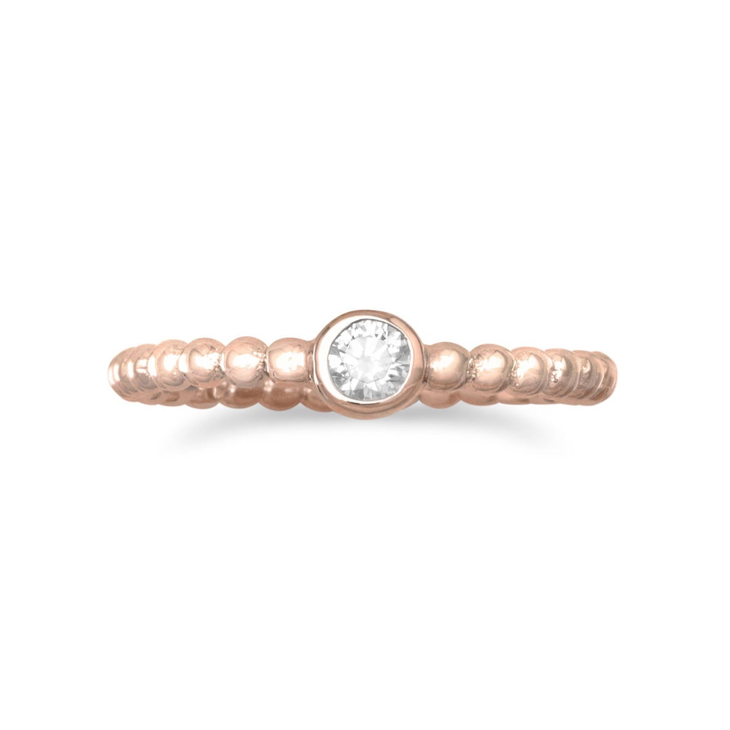 14 Karat Rose Gold Plated CZ Ring